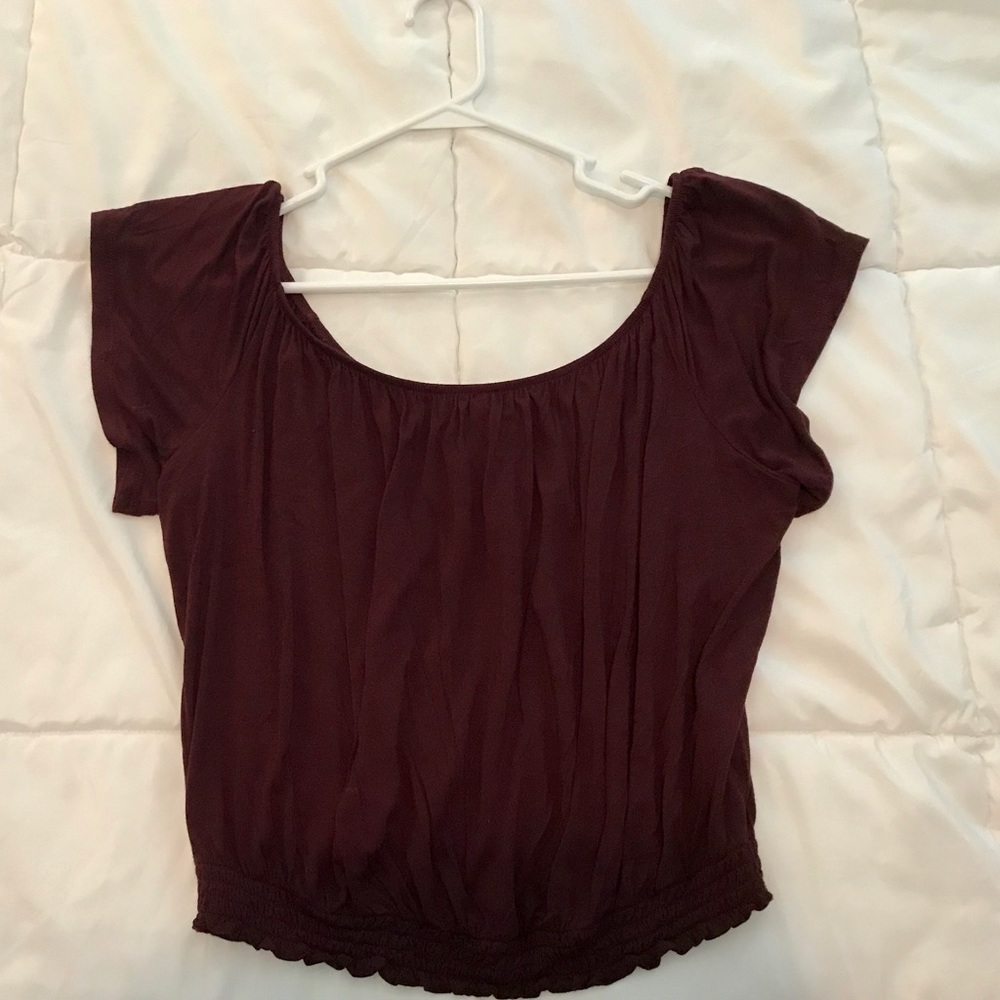 Forever 21 Maroon Top With Elastic Bottom